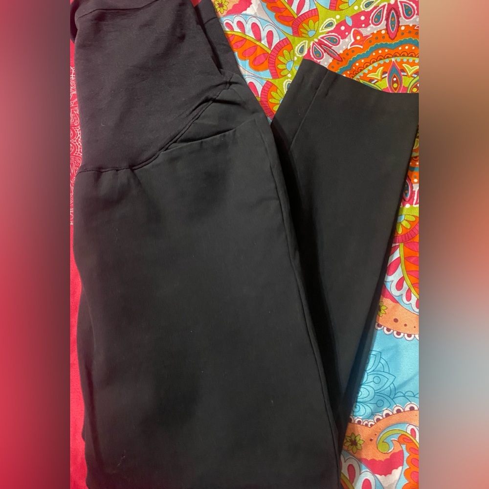 Old Navy Maternity Pixie Full Panel Black Jeans